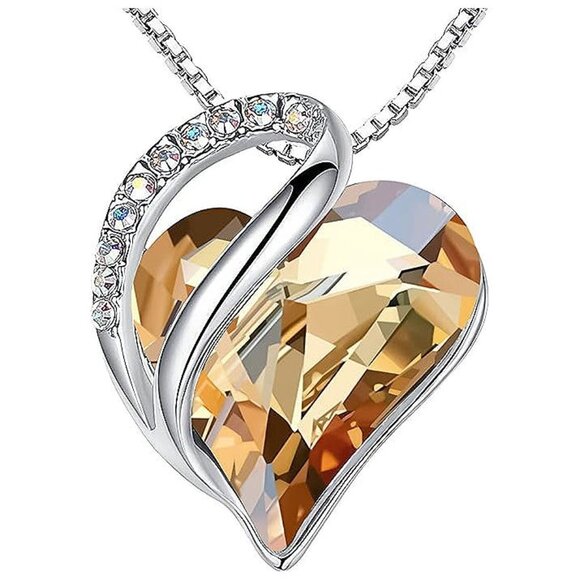 Necklaces for Women, Infinity Love Heart , Power-Golden Yellow Shade